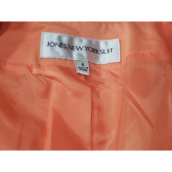 Jones New York Suit Orange Multi Button Blazer Suit Jacket & Skirt 2 Piece Set - Picture 4 of 10